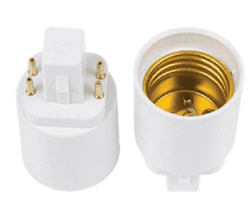 Переходник с цоколя G24q на Е27 Ecola фото Переходник с цоколя G24q на Е27 Ecola картинка